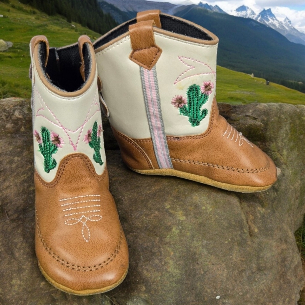 Lil Boot Barn Girls Shyanne Infant Cactus Poppet Boots 🌵 Embroidered Western